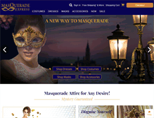 Tablet Screenshot of masqueradeexpress.com